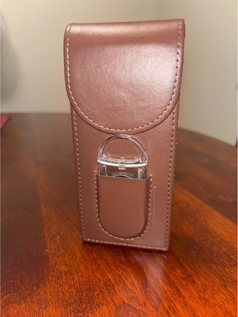 NWOT  Leather Travel Cigar Case - Holds 3, Spanish Cedar Lined with Cutter